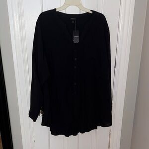 Torrid Elegant Black Long Sleeve Blouse